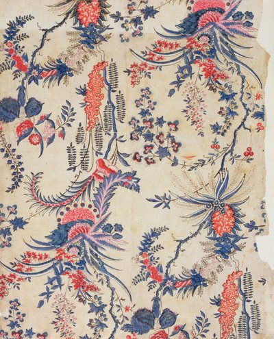 Wallpaper with Persian Blooms by French School